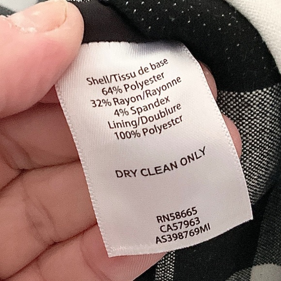 1901 Nordstrom A line skirt Gingham Black White Pockets Lined Like new Size 14 - Picture 9 of 10